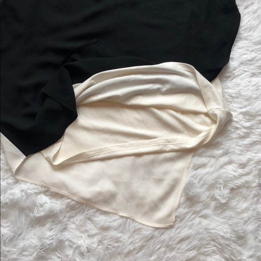 WHBM NWT black/cream Overlay Shell top - Picture 6 of 8